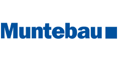 Das blaue Logo von Muntebau